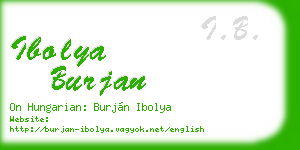 ibolya burjan business card